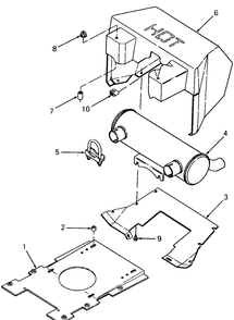 Engine Mounting, Muffler And Air Duct Diagram and Parts List for 1860 800000-821059-140661100-141661100 Cub Cadet Lawn Tractor